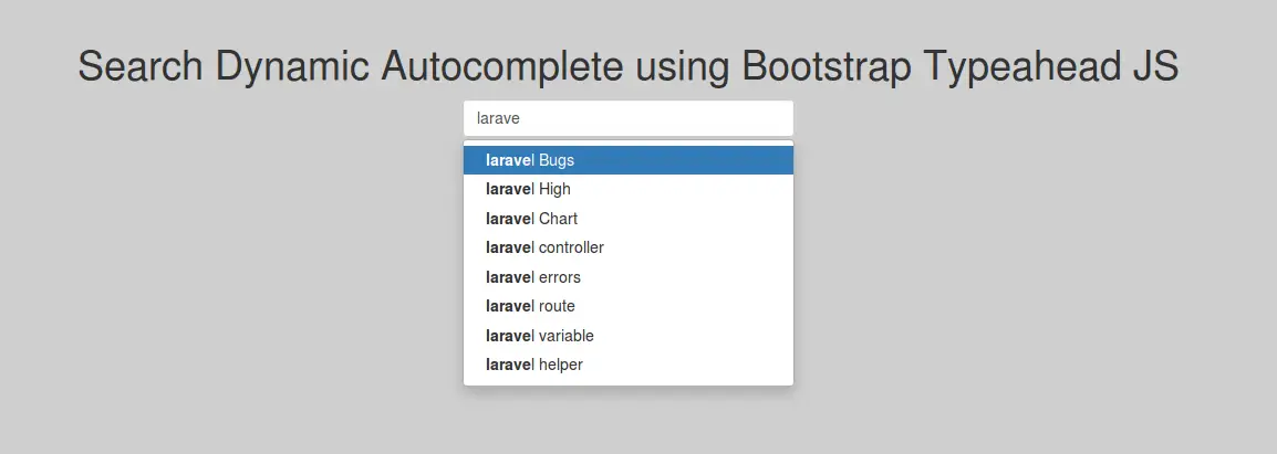 Bootstrap Dynamic Autocomplete search using Typeahead JS