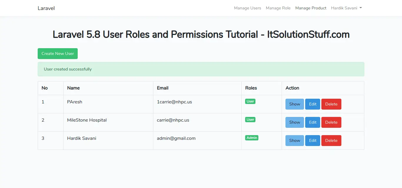 System php user roles permissions with login and Blog Tutorial