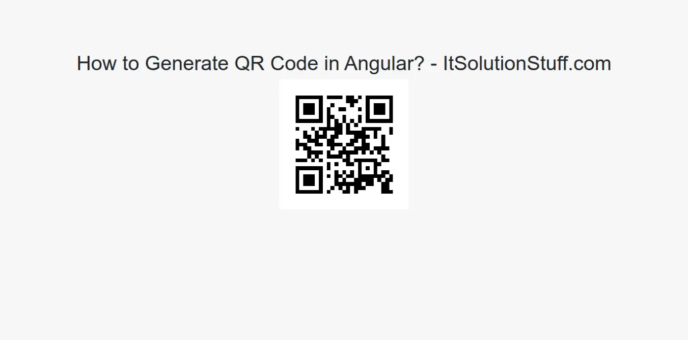 How to Generate QR Code in Angular?