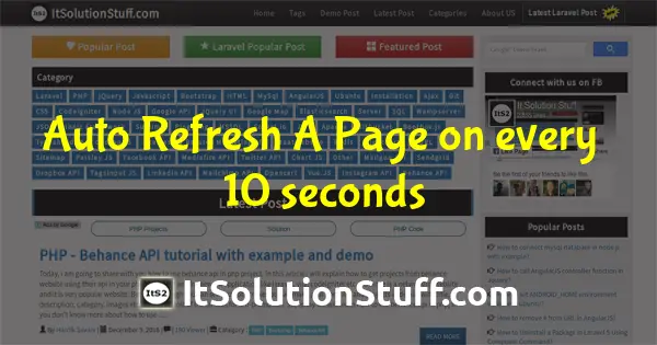 JQuery Reload Page After 5 Seconds Example