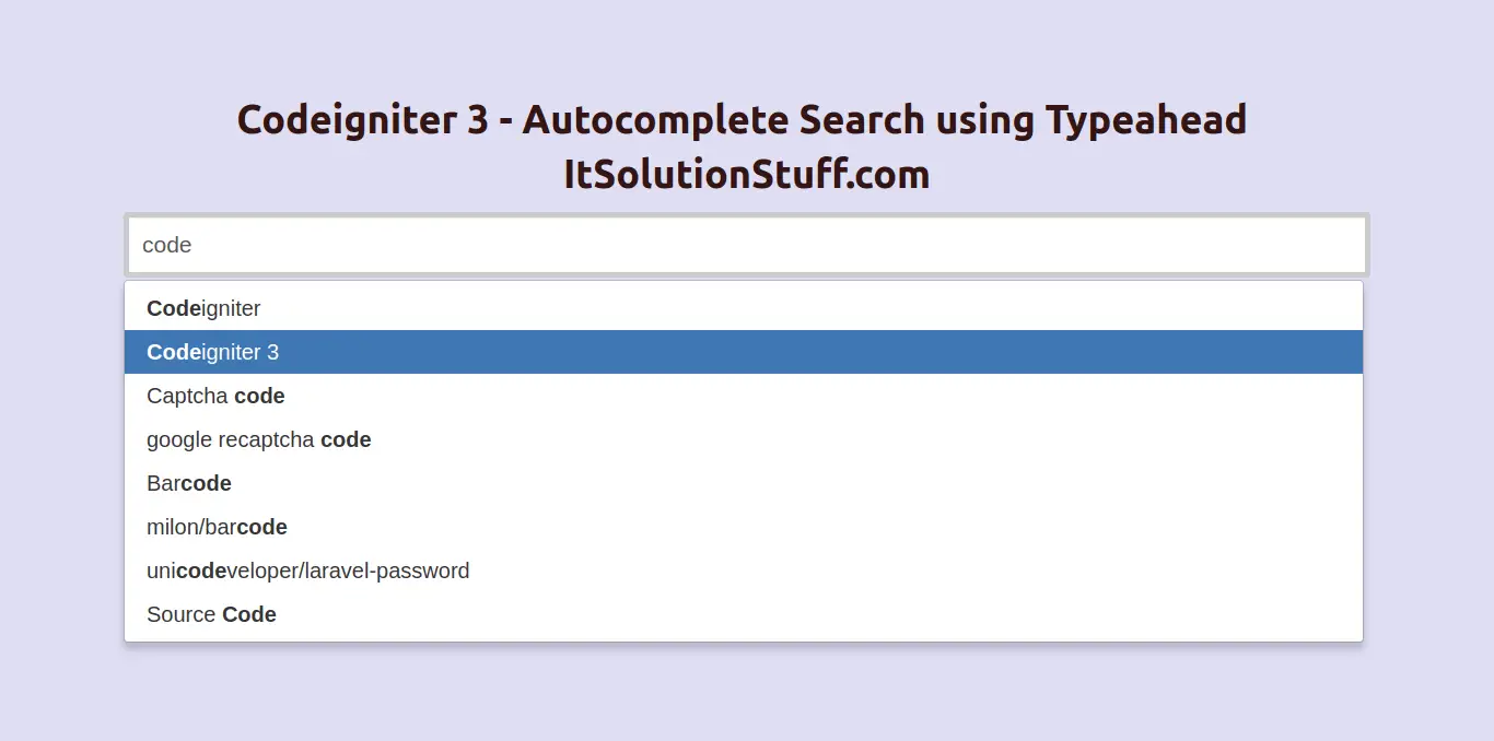 Codeigniter JQuery Ajax Autocomplete Search using Typeahead