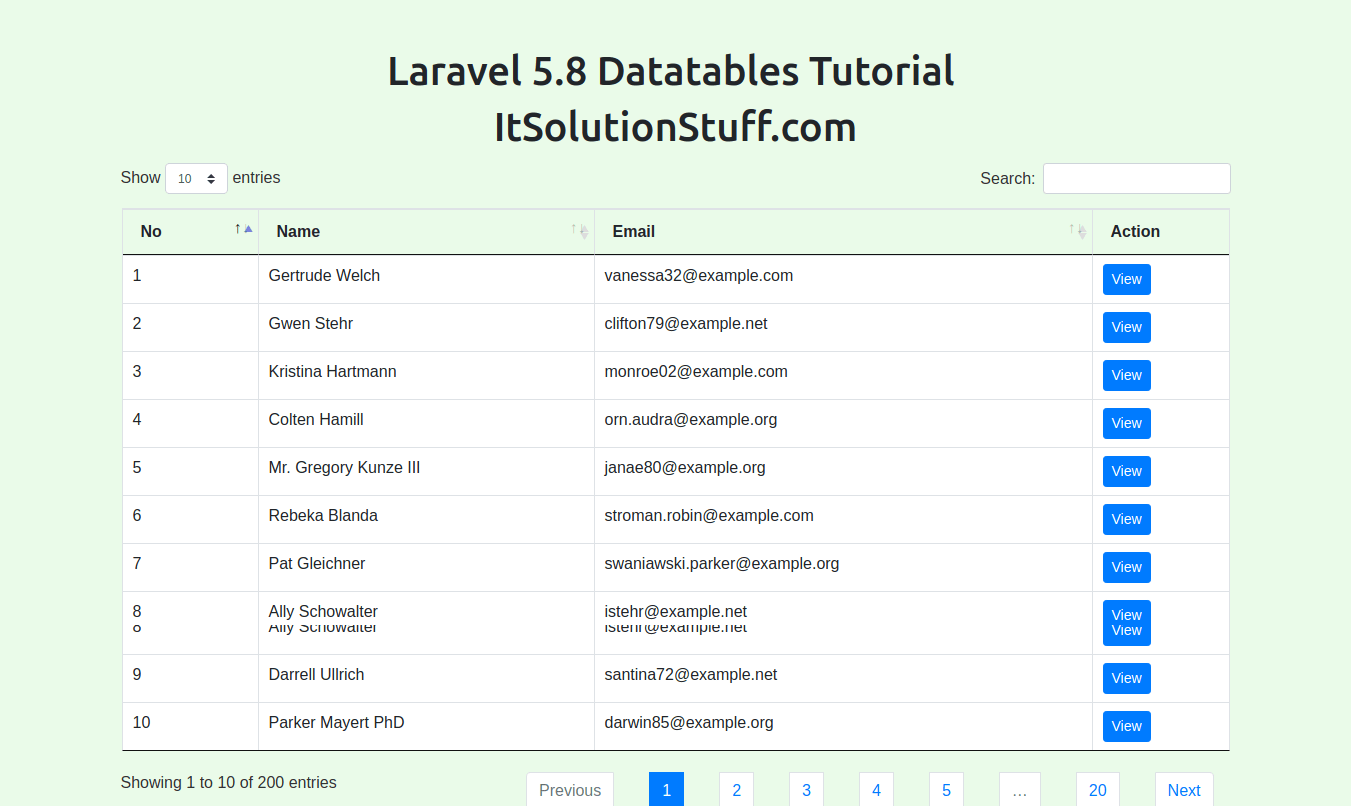 Laravel 58 Datatables Tutorial Itsolutionstuffcom