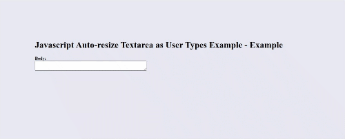 Textarea Auto Height Based on Content Jquery Example