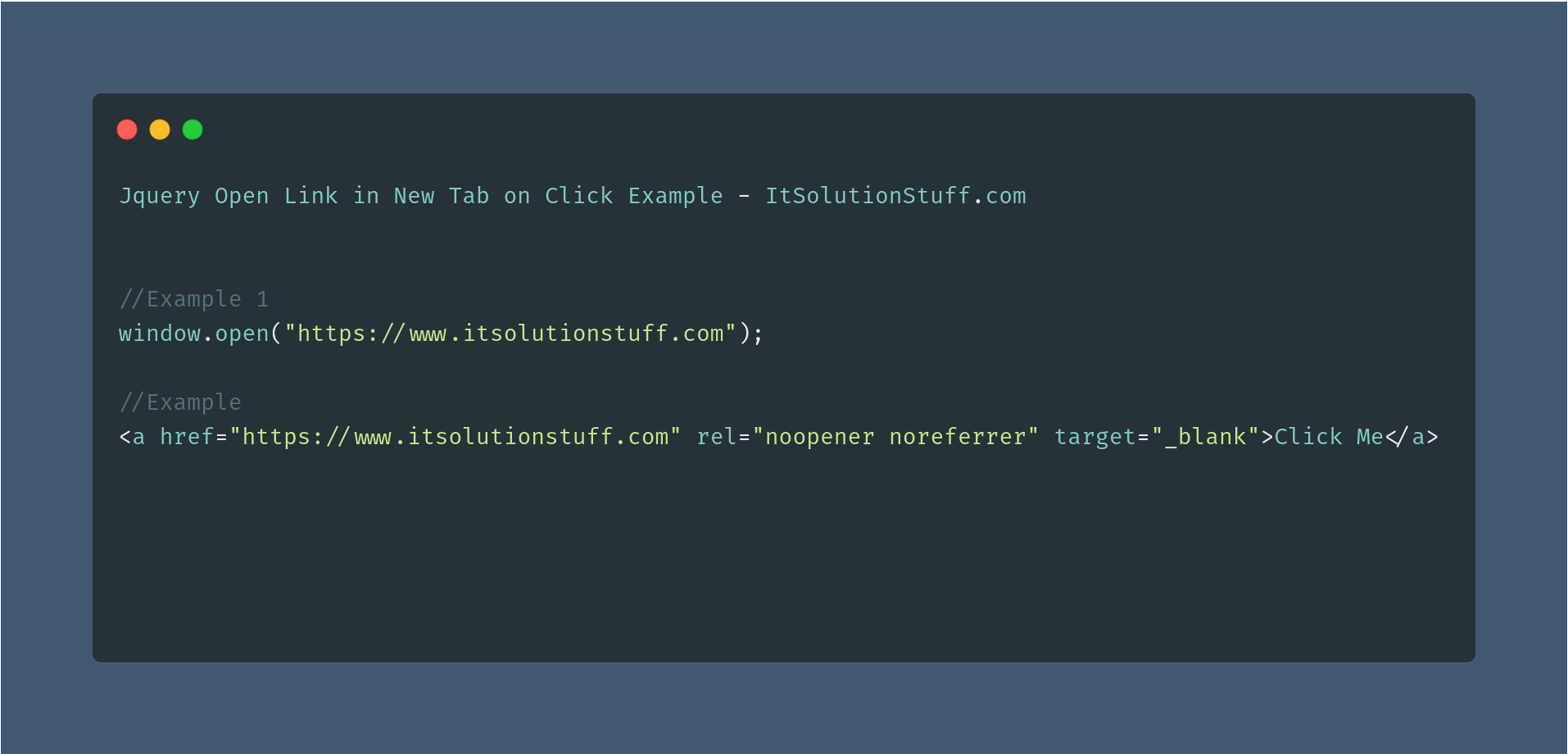 jquery open link in new tab