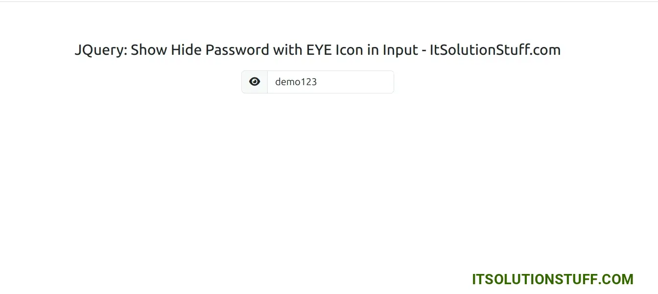 JQuery Hide and Show Password using Eye Icon Example