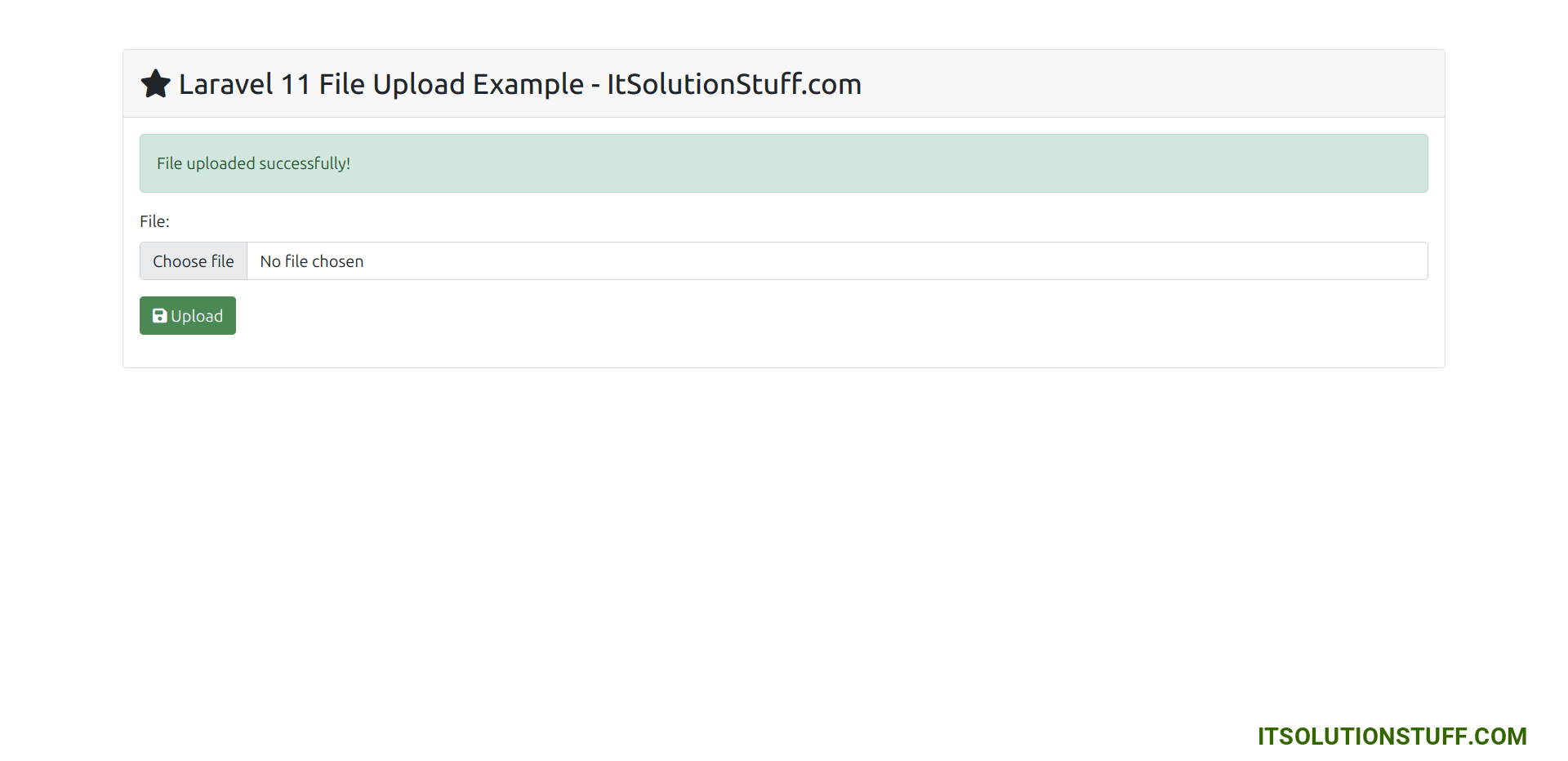 laravel 11 file upload output