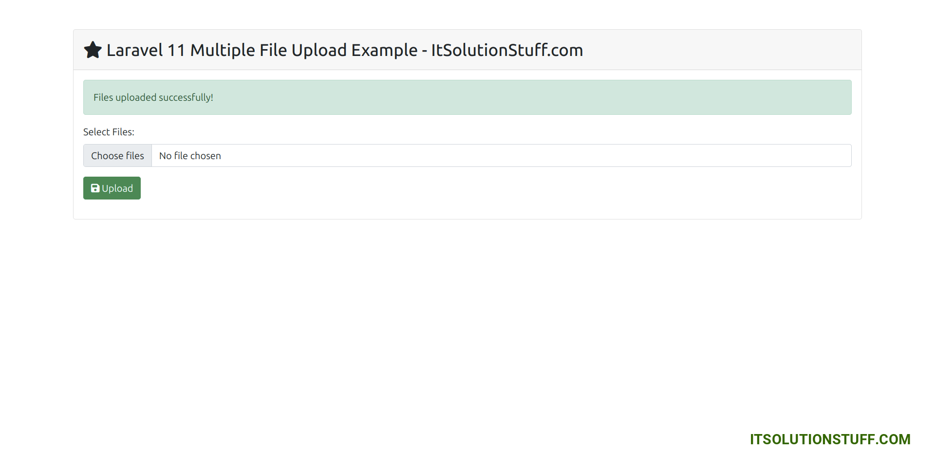 laravel 11 multiple file upload output