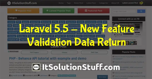 Laravel 5.5 - Validation Data Return - New Feature