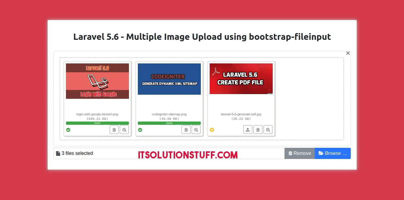 Laravel 5.6 - Multiple Image Upload Using bootstrap-fileinput