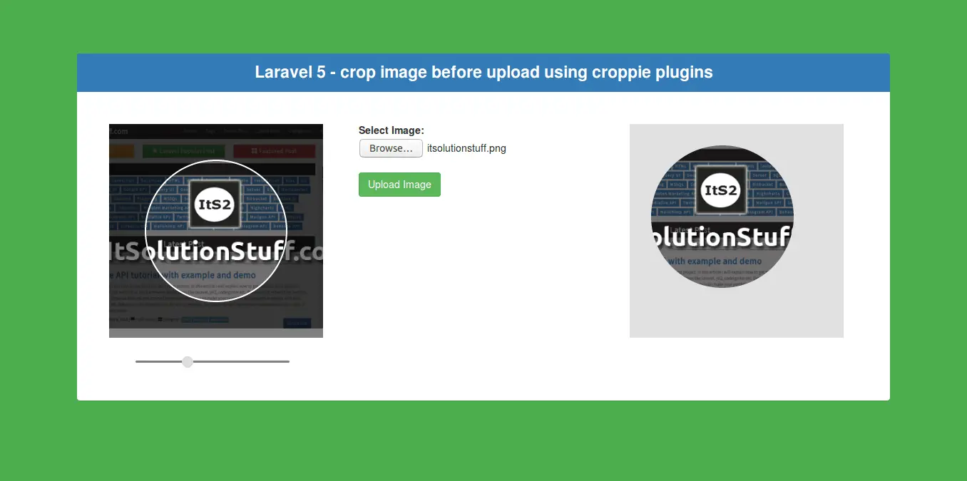 Laravel Ajax Crop Image Before Upload using Croppie JS