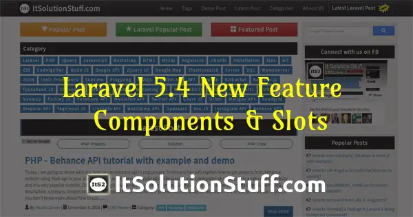 Laravel 5.4 New Feature - Add new Components & Slots in  