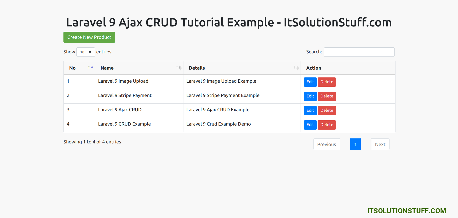 Laravel AJAX CRUD Tutorial Example