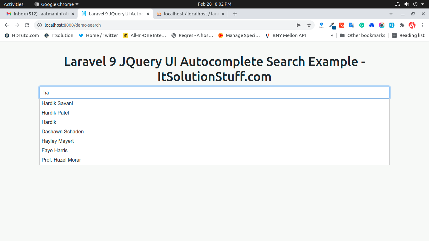 JQUERY UI. Lavarel.