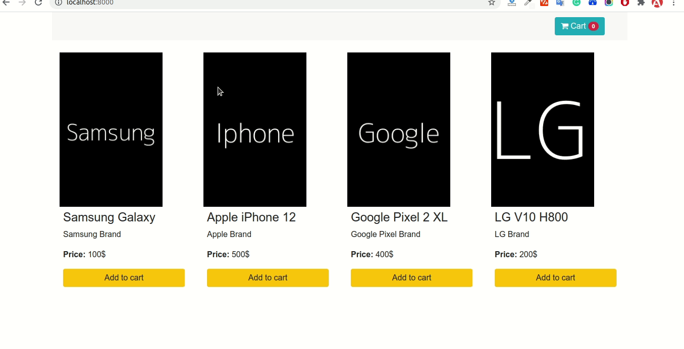 Laravel Shopping Add to Cart with Ajax Example