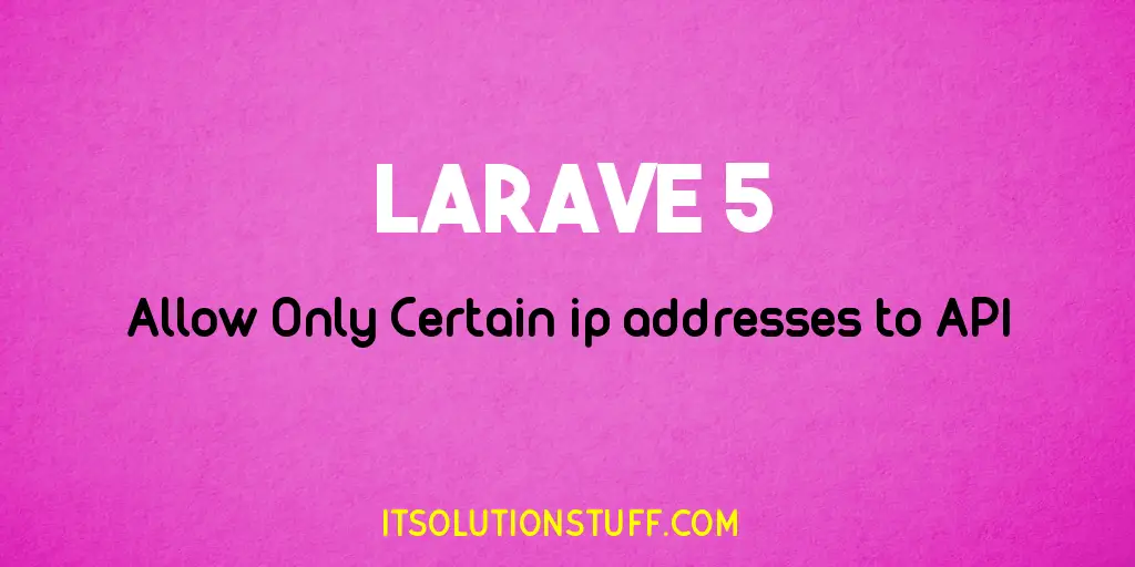 Allow Only Certain ip addresses to API in Laravel 5.8