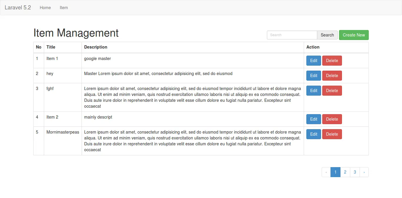 Laravel 5.2 and AngularJS CRUD with Search and Pagination Example.
