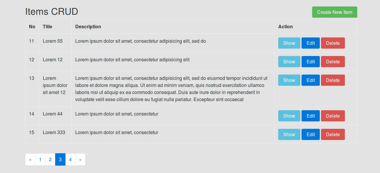 CRUD (Create Read Update Delete) Example in Laravel 5.2 from Scratch