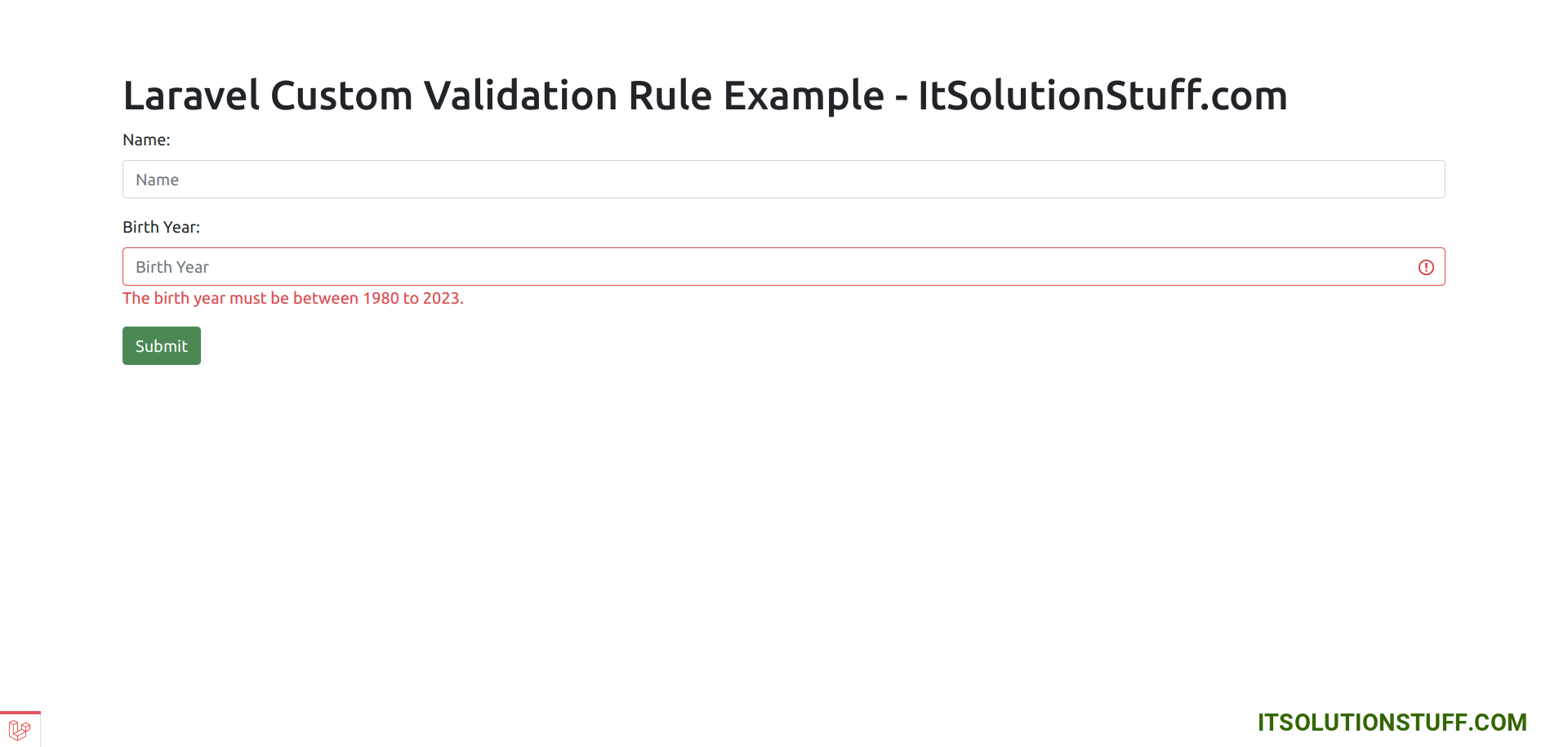 Laravel Create Custom Validation Rule Example