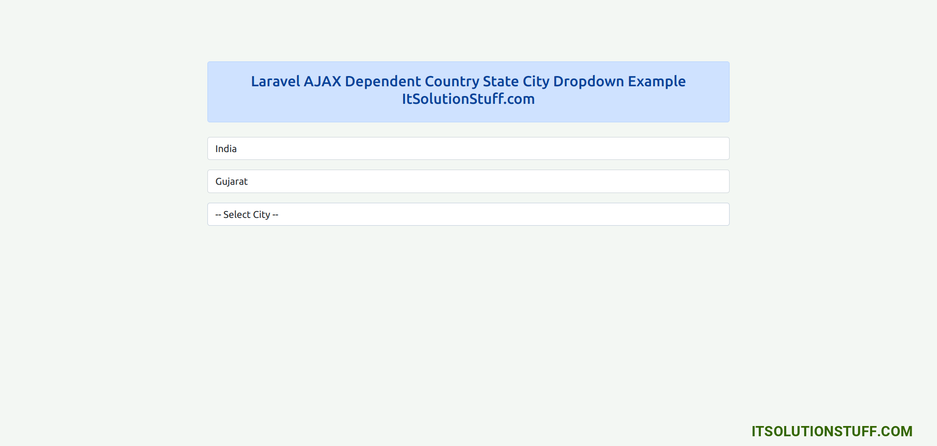 Laravel Dynamic Dependent Dropdown Example