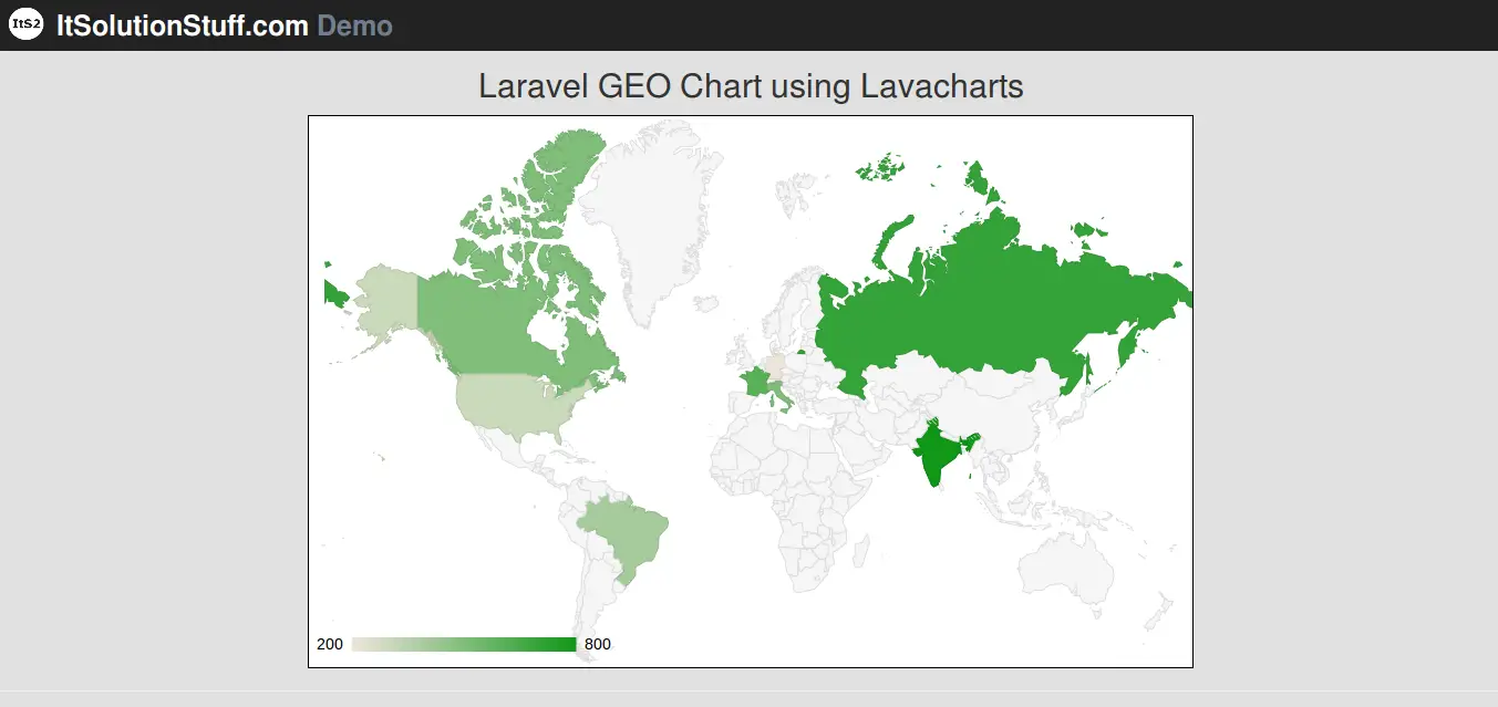 Laravel GEO Chart using Lavacharts Example