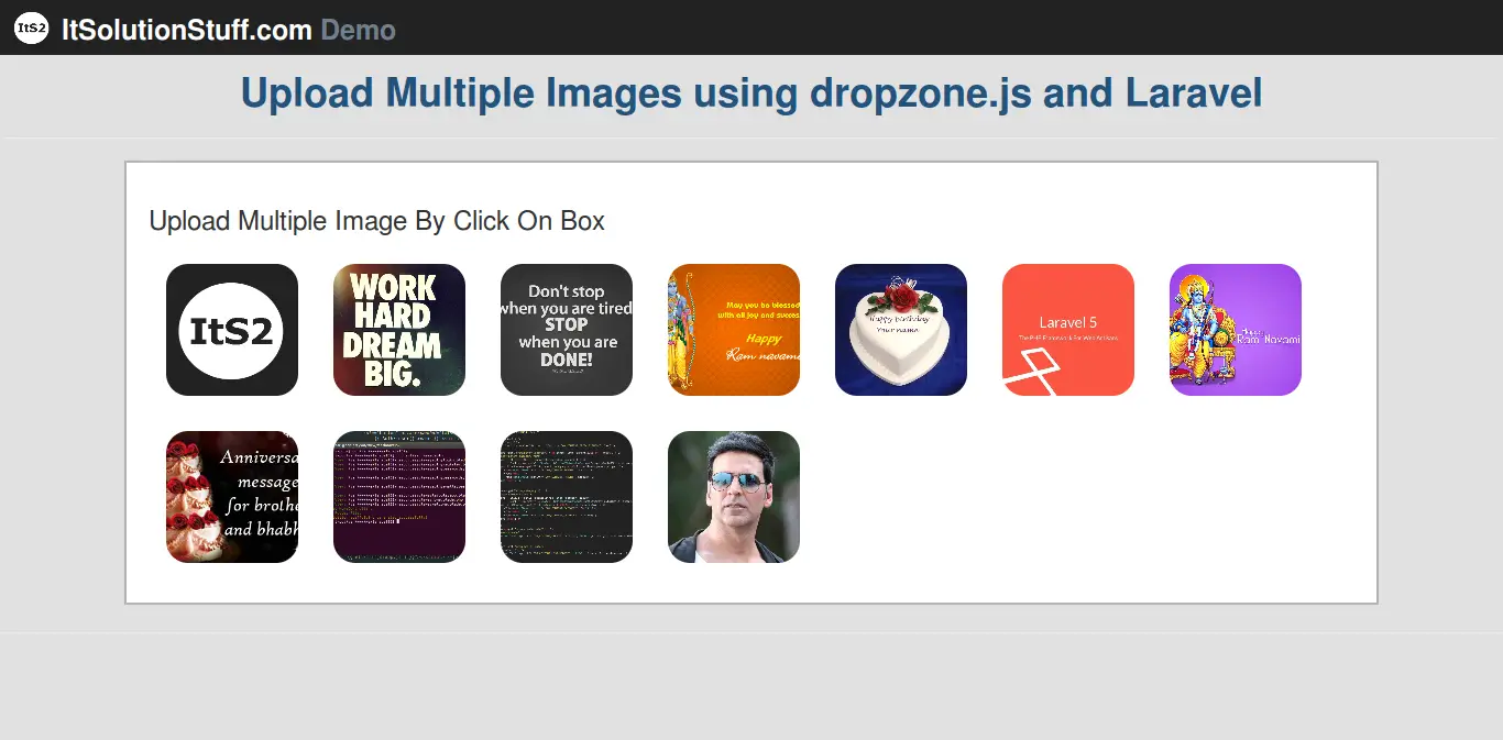 Laravel - Multiple Images Uploading using dropzone.js Example