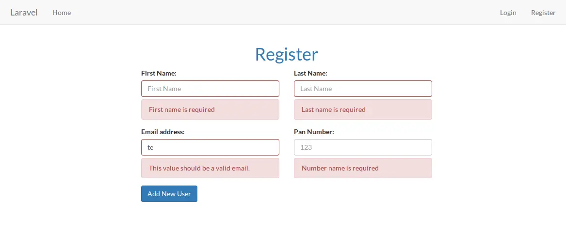 Laravel Client Side Validation using Parsley.js Example