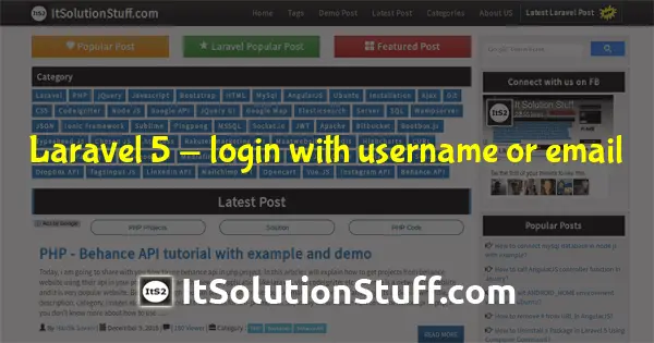 Laravel Login with Username or Email Example