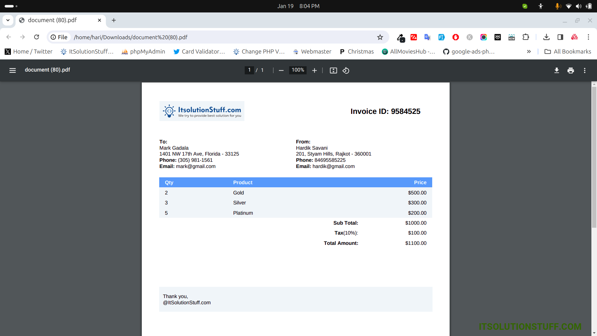 How To Generate Invoice PDF In Laravel ItSolutionstuff How To Generate Invoice PDF In Laravel ItSolutionstuff