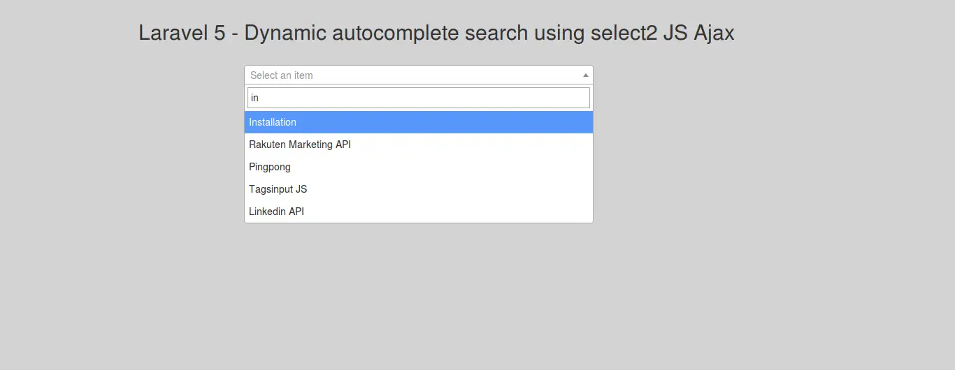 Laravel Dynamic Autocomplete Search using Select2 JS Ajax - Part 2