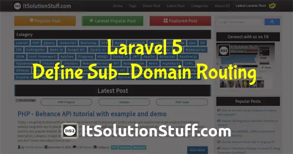 Laravel Sub-Domain Wise Routing File Example