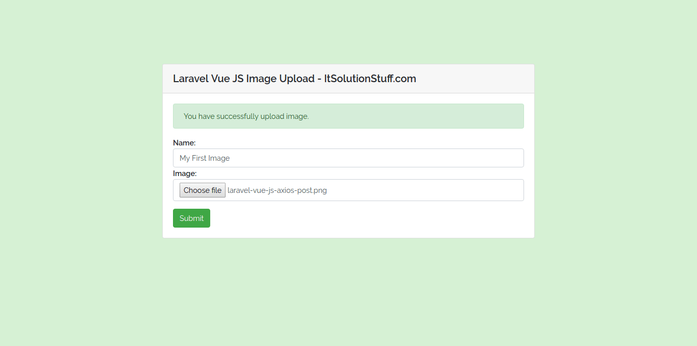 Laravel Vue JS Image Upload Example