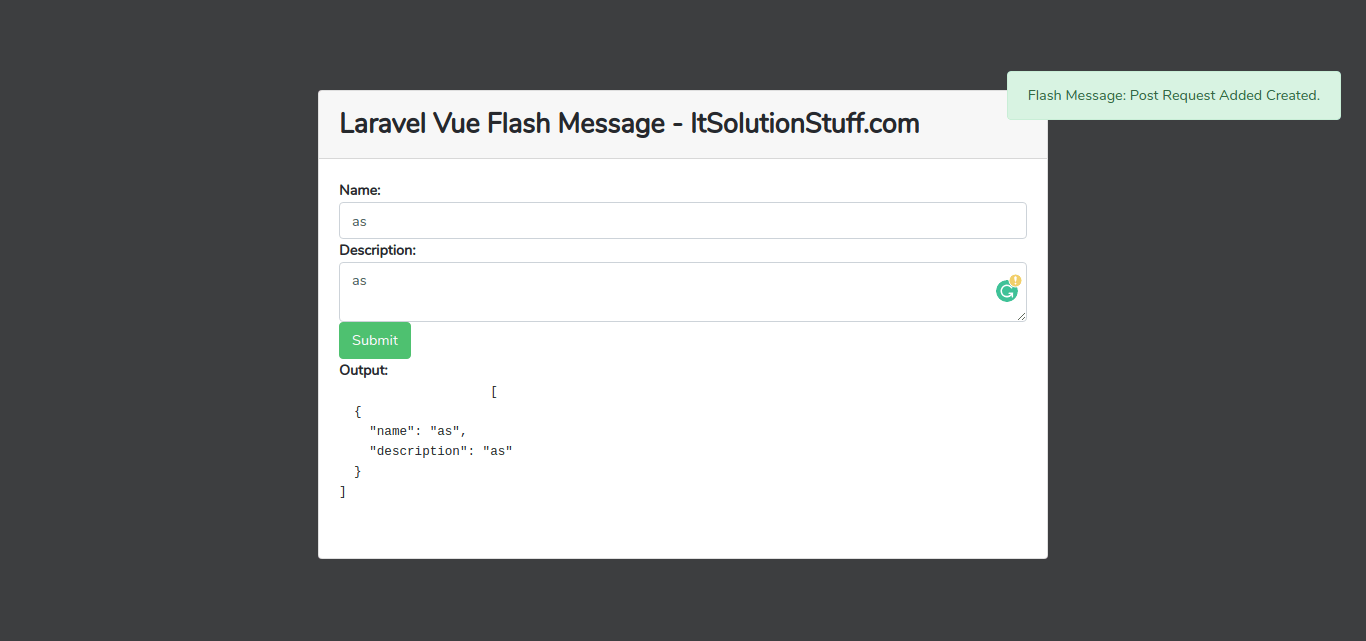 Laravel Vue Flash Message Example From Scratch