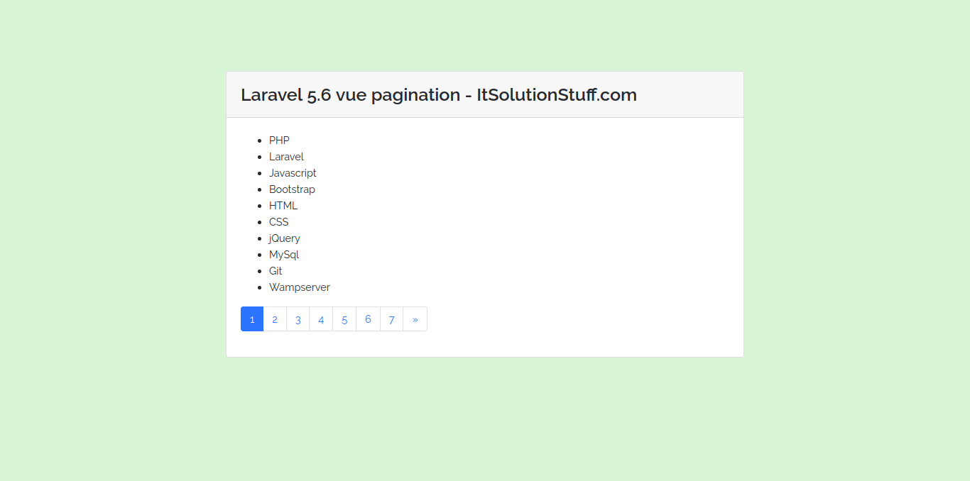 Laravel Vue JS Pagination Example with Demo