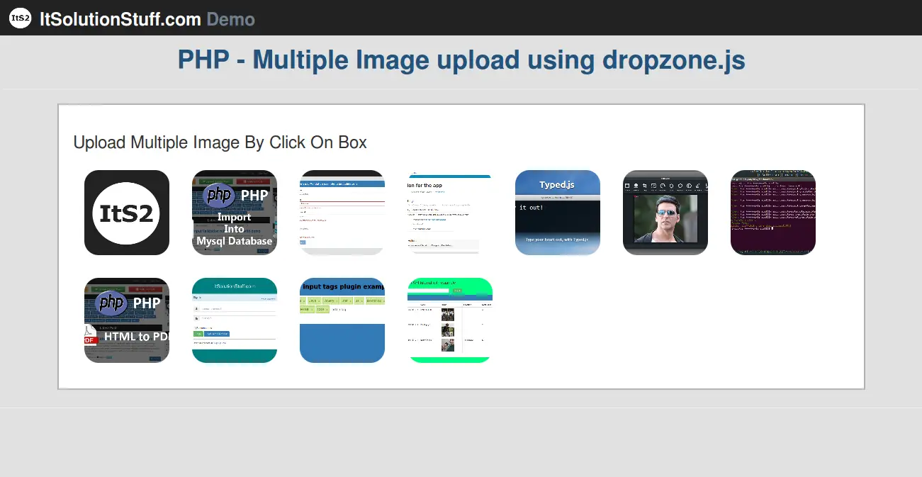 Multiple File Upload using Dropzone JS in PHP Example