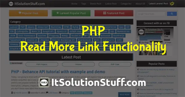 How to Make Read More Link from String in PHP?