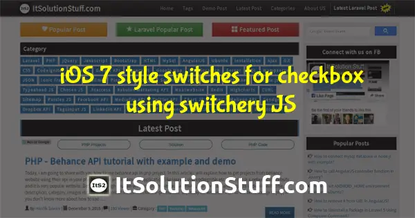 IOS 7 Style Switches for Checkboxes using Switchery JS