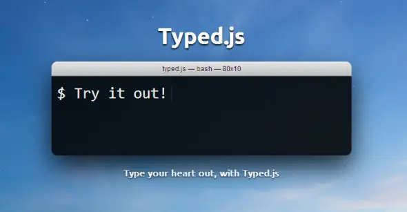 JQuery Animated Typing Effect using Typed JS Example